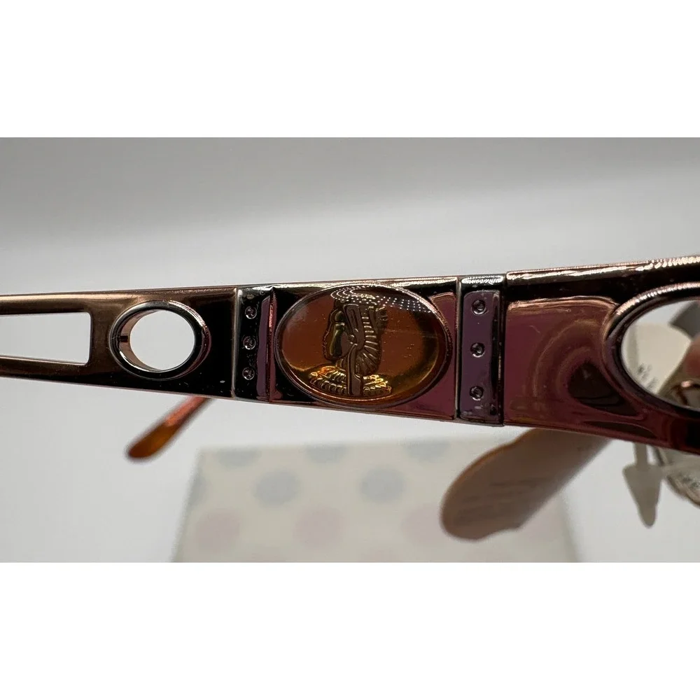 Charme Mod.7553 Brown and Rose Gold Italian Made Luxury Sunnies 80's Deadstock